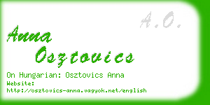 anna osztovics business card